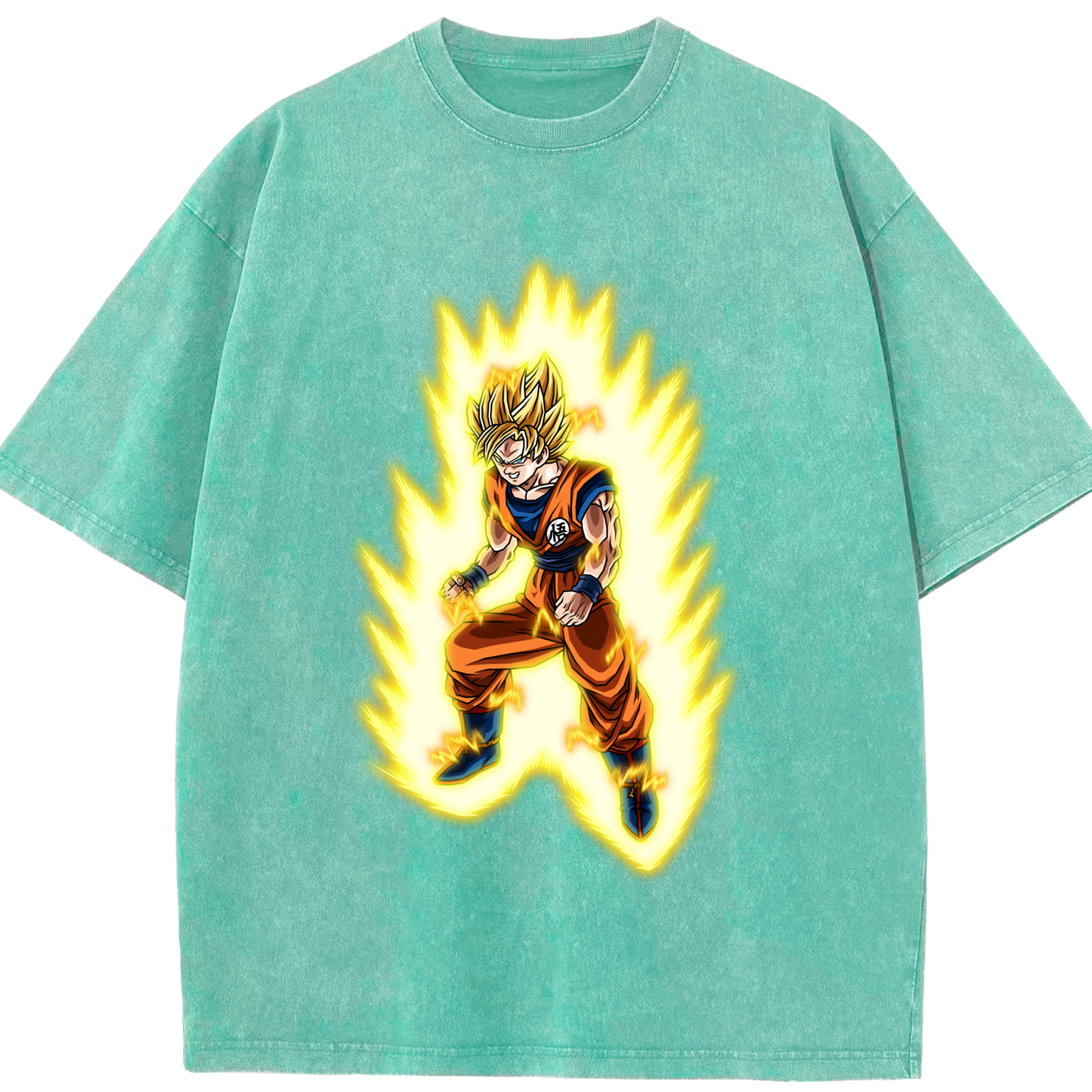 （画像用） ドラゴンボール 孫悟空（そん ごくう）Son Goku カカロット DRAGON BALL Kakarotto 綿100% ヴィンテージ風 半袖Tシャツ（フロントプリント）